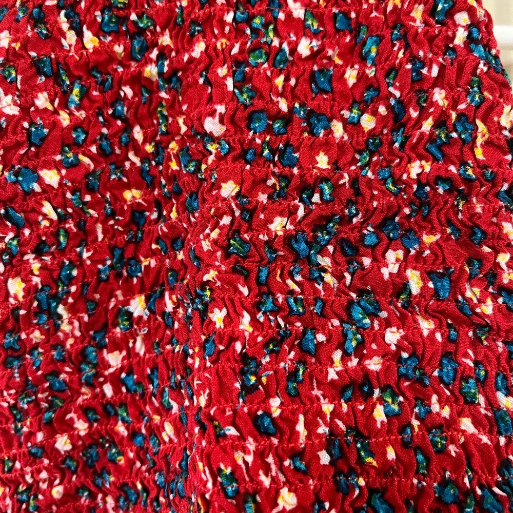 Red Rouched Halter Top - Picture 2 of 5